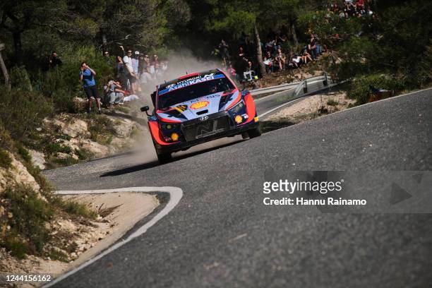 Dani Sordo, Hyundai Shell Mobis WRT at stage 13 of the FIA World Rally Championship on October 22, 2022 in Barcelona, Spain.