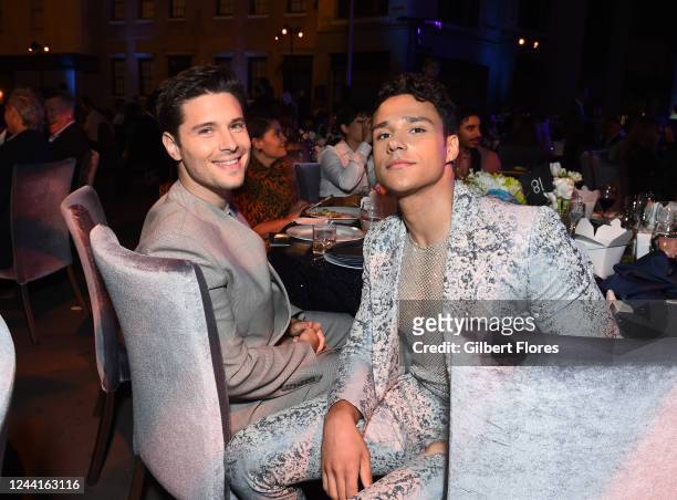 Ronen Rubinstein, Rafael Silva at the Outfest Legacy Awards held at Paramount Studios on October 22, 2022 in Los Angeles, California.