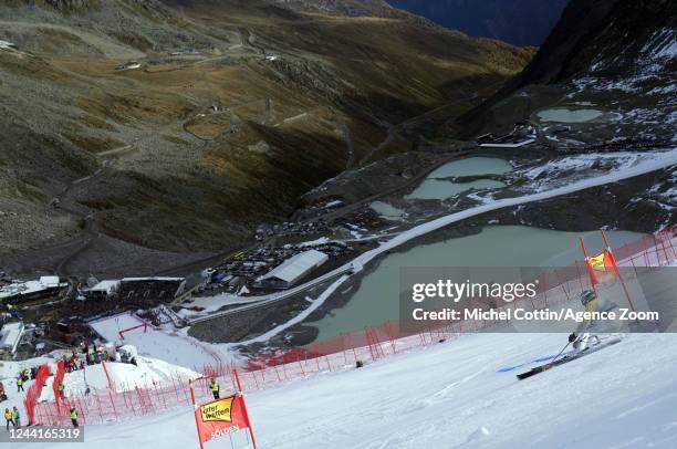 Alexander Schmid of Team Germany in action during the Audi FIS Alpine Ski World Cup Men's Giant Slalom on October 23, 2022 in Soelden, Austria.