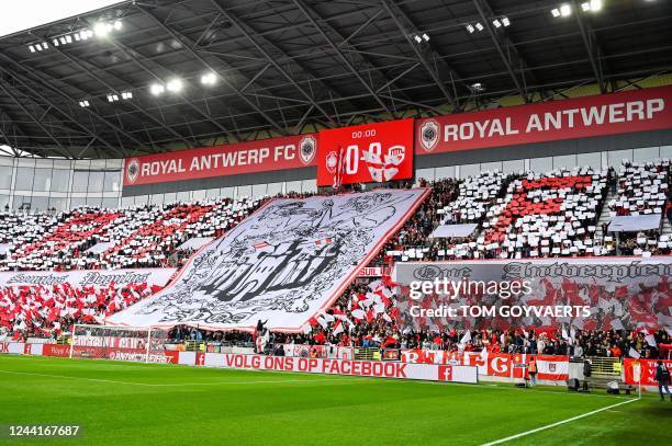 Antwerp FC fans pictured before a soccer match between Royal Antwerp FC and KRC Genk, Sunday 23 October 2022 in Antwerp, on day 14 of the 2022-2023...