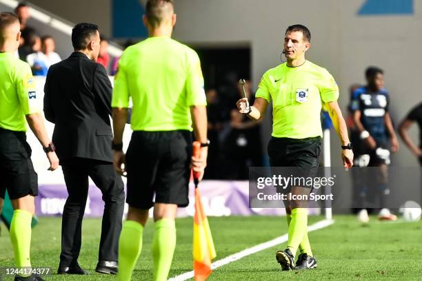 Jeremy STINAT during the Ligue 1 Uber Eats match between Toulouse and Strasbourg at Stadium Municipal on October 23, 2022 in Toulouse, France. -...