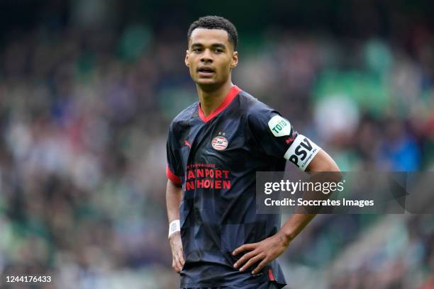 Cody Gakpo of PSV during the Dutch Eredivisie match between FC Groningen v PSV at the Hitachi Capital Mobility Stadion on October 23, 2022 in...