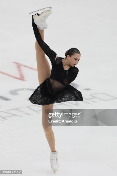 Kamila Valiyeva of Russia performs during the Russian Grand Prix of Figure Skating at Megasport Sport Palace in Moscow, Russia on October 23, 2022....