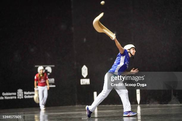 Lorraine CARITEAU and Romane MERCADIER of France vs team of Spain during the World Championship of Basque Pelota on October 23, 2022 in Biarritz,...