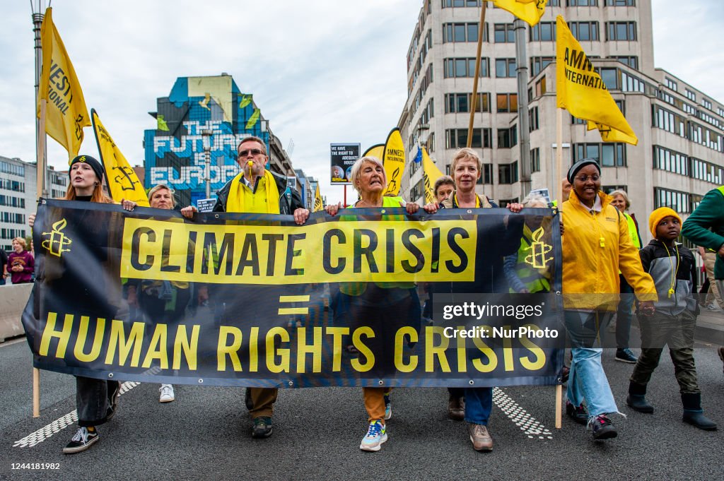 Walk For Your Future Climate March Organized In Brussels
