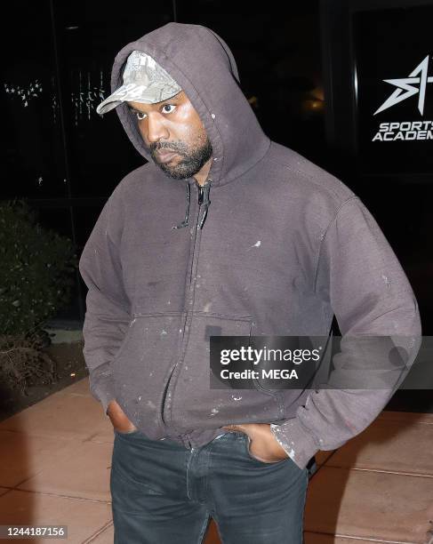 Kanye West is seen on October 21, 2022 in Los Angeles, California