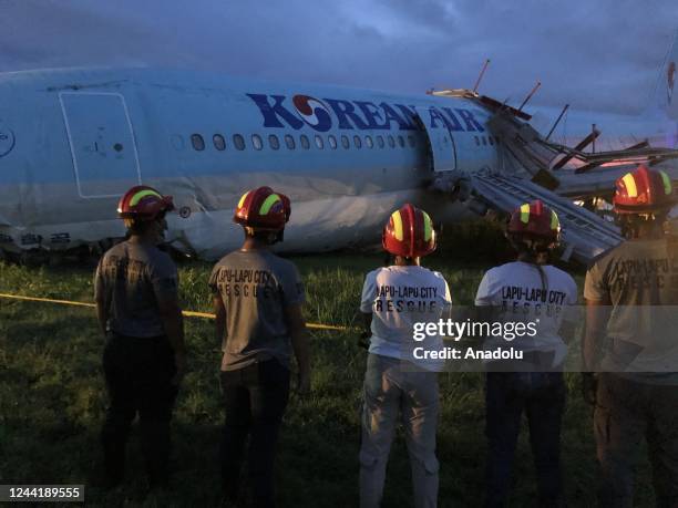 The Korean Air Flight KE631 overshot at the Mactan Cebu International Airport Runway in Cebu, Philippines on the evening of October 23, 2022.