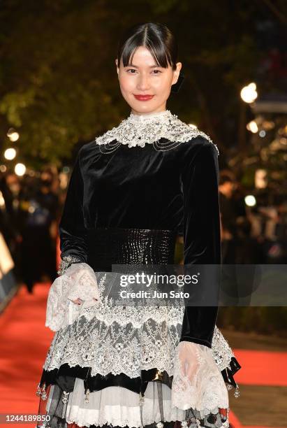 Actress Ai Hashimoto arrives at the 2022 Tokyo International Film Festival at the Hibiya Step Square on October 24, 2022 in Tokyo, Japan.