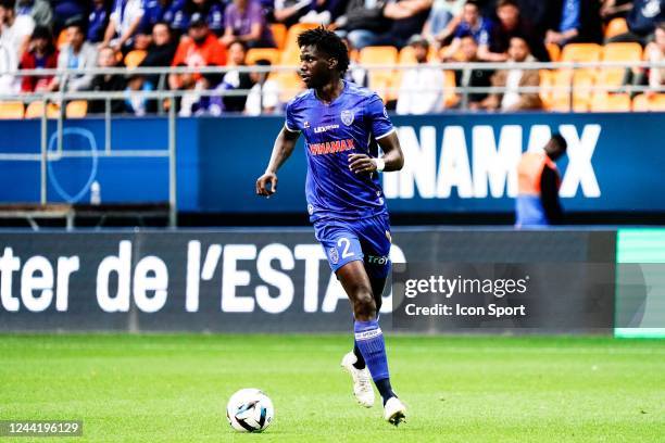 Jackson POROZO during the Ligue 1 Uber Eats match between Troyes and Lorient at Stade de l'Aube on October 23, 2022 in Troyes, France. - Photo by...