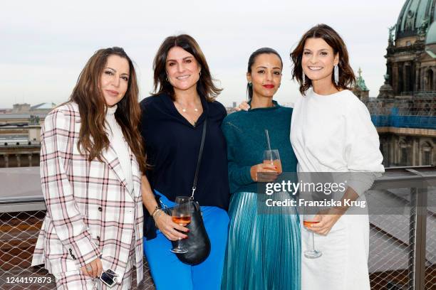 Simone Thomalla, Stephanie Dettmann, Sawsan Chebli and Marlene Lufen during the UND GRETEL x Marlene Lufen Powder Rose Collection Launch Lunch at...