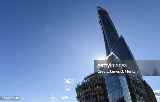 The Crown Sydney tower continues to be built at Barangaroo on June 03, 2020 in Sydney, Australia. Sydney's latest entertainment complex housing a six...