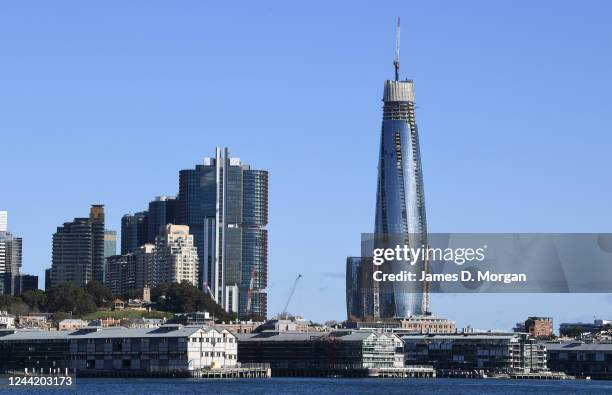 The Crown Sydney tower continues to be built at Barangaroo on June 03, 2020 in Sydney, Australia. Sydney's latest entertainment complex housing a six...