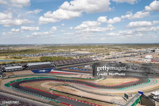 General view of Austin circuit full of spectators with attendance record during the F1 Grand Prix of United States of America USA at Circuit of The...