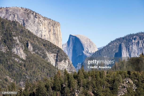 Half Dome view in Yosemite National Park of California, United States on October 23, 2022.