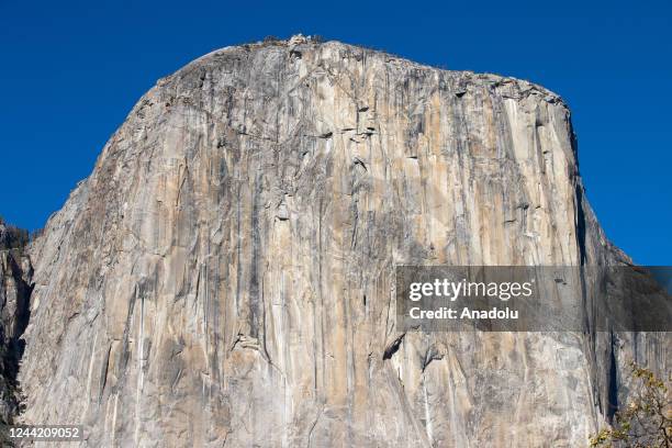 El Capitan peak view in Yosemite National Park of California, United States on October 23, 2022.