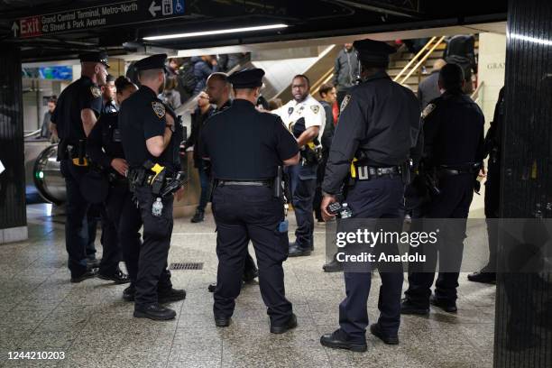 The New York Police Department increased officer presence by approximately 1,200 additional overtime officer shifts each day on the subway to keep...