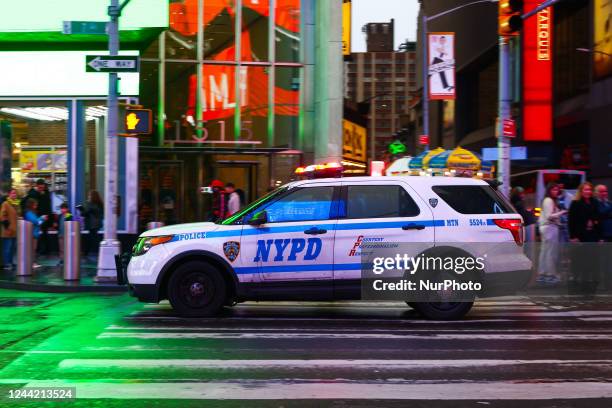 Vehicle is seen at Times Square in New York, United States, on October 24, 2022.