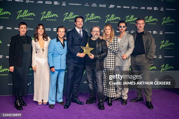 Cast pictured during the premiere of 'Zillion', a film on the legendary nightclub of the same name, at the Kinepolis cinema in Antwerp on Tuesday 25...