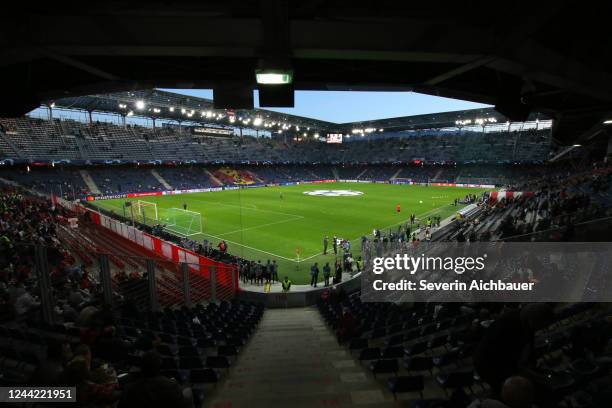 An overview of Red Bull Arena during the UEFA Champions League group E match between FC Salzburg and Chelsea FC at Football Arena Salzburg on October...