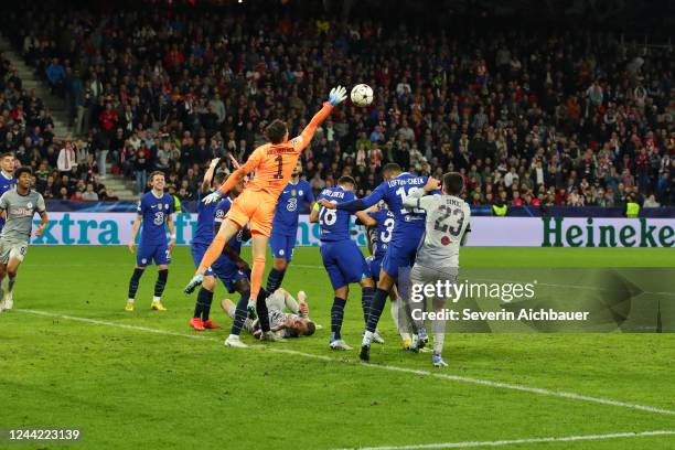 Kepa Arrizabalaga of Chelsea FC during the UEFA Champions League group E match between FC Salzburg and Chelsea FC at Football Arena Salzburg on...