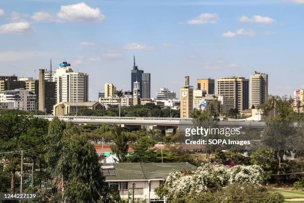 Commercial high-rise buildings seen in Nairobi City. According to survey by Expat City Ranking 2021, Nairobi was ranked as the best city in Africa...