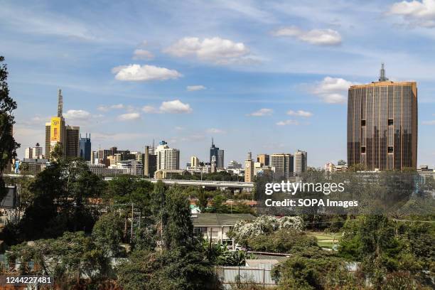 Commercial high-rise buildings seen in Nairobi City. According to survey by Expat City Ranking 2021, Nairobi was ranked as the best city in Africa...