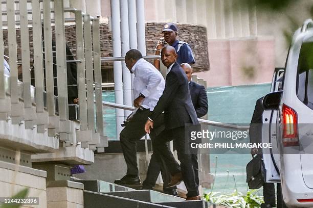 Member of the African Union mediation team, Former Kenyan President Uhuru Kenyatta arrives for the peace talks between the Ethiopian government and...