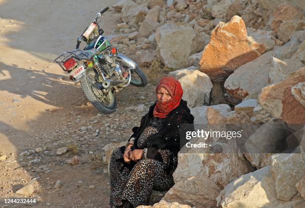 Syrians refugees prepare to leave Lebanon towards Syrian territory through the Wadi Hamid crossing in Arsal on October 26, 2022. - A first batch of...