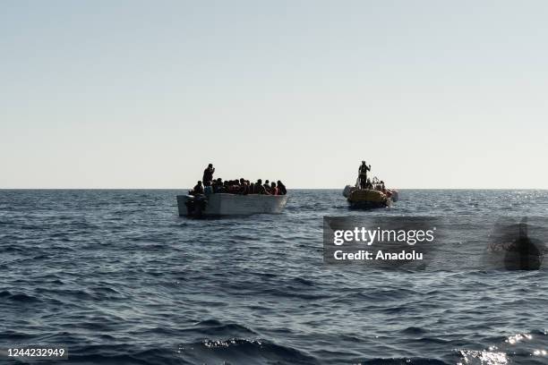 Irregular migrants, including 4 children, from Pakistan, Egypt, Sudan, South Sudan rescued in the Mediterranean Sea, at the international waters of...