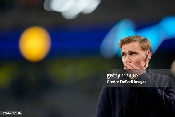 Marcel Schmelzer looks on prior to the UEFA Champions League group G match between Borussia Dortmund and Manchester City at Signal Iduna Park on...