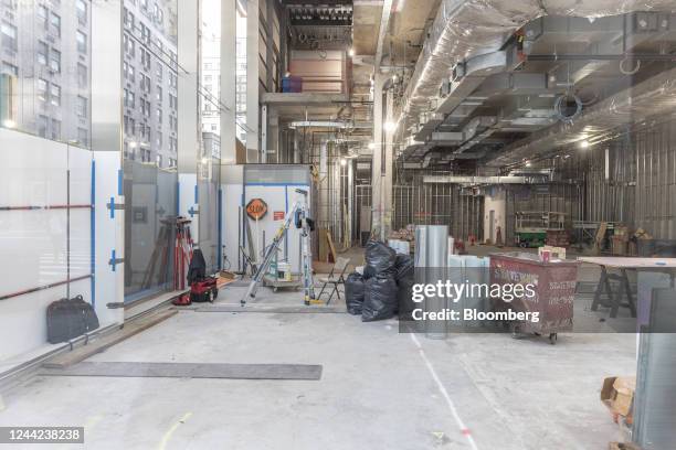 Restaurant under construction on the first floor of an office building on 425 Park Avenue under redevelopment in New York, US, on Tuesday, Oct. 11,...