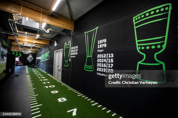 General view of the performance center is seen ahead a Training session of Borussia Moenchengladbach at Borussia-Park on October 26, 2022 in...