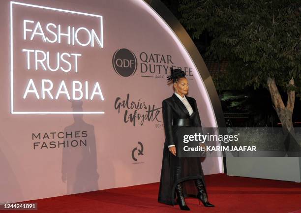 Singer/actress Janet Jackson arrives to attend the Fashion Trust Arabia Awards, a part of year-round cultural events culminating the FIFA World Cup...