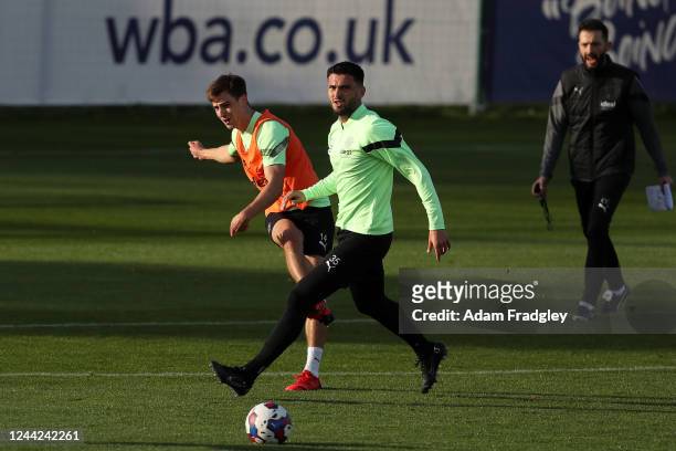 Jayson Molumby of West Bromwich Albion and Okay Yokuslu of West Bromwich Albion during West Bromwich Albion training session with new manager New...