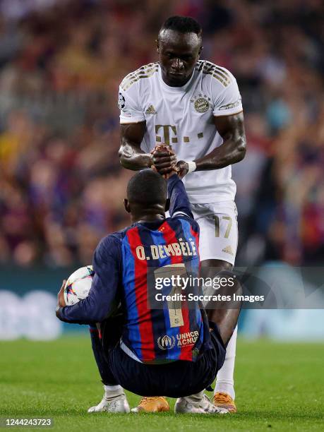 Ousmane Dembele of FC Barcelona, Sadio Mane of Bayern Munchen during the UEFA Champions League match between FC Barcelona v Bayern Munchen at the...