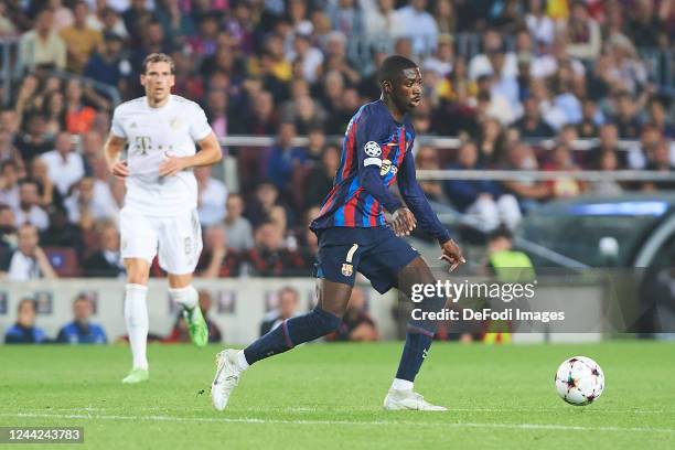 Ousmane Dembele of FC Barcelona controls the ball during the UEFA Champions League group C match between FC Barcelona and FC Bayern München at...