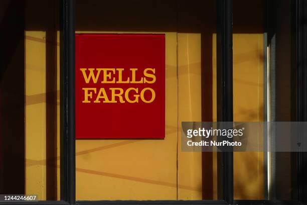 Wells Fargo logo is seen in Washington DC, United States on October 20, 2022