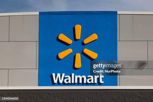 Walmart logo is seen on the shop in Streator, United States on October 15, 2022.