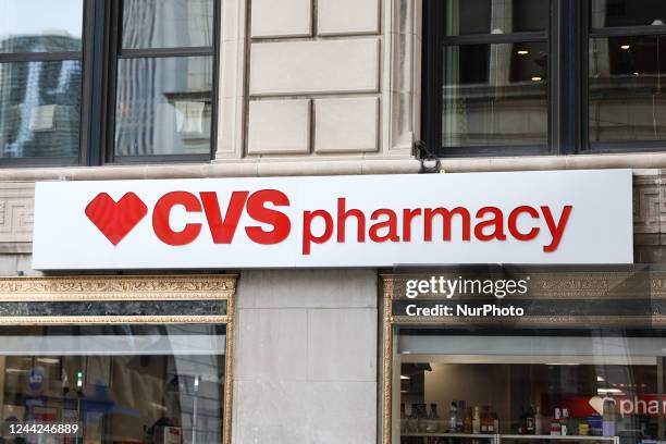 Pharmacy logo is seen on the store in Chicago, United States on November 17, 2022.