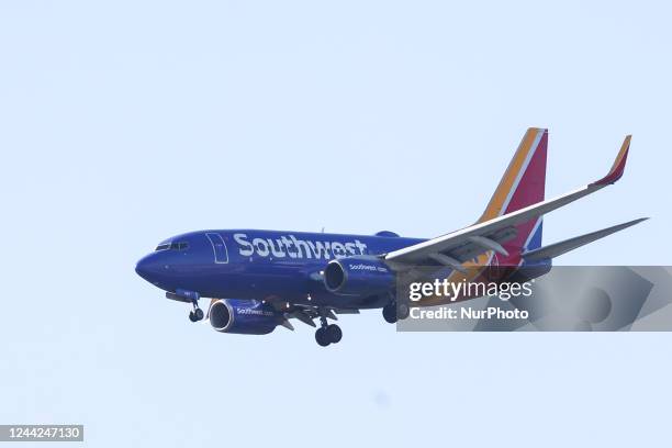 Southwest airplane is seen in Washington DC, United States on October 20, 2022