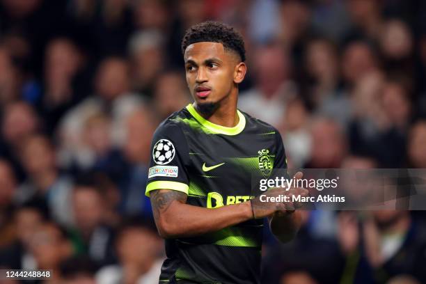 Marcus Edwards of Sporting Lisbon during the UEFA Champions League group D match between Tottenham Hotspur and Sporting CP at Tottenham Hotspur...