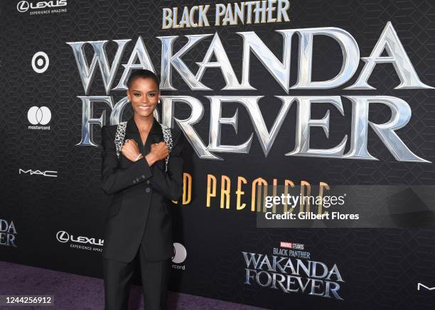 Letitia Wright at the world premiere of Marvel Studios Black Panther: Wakanda Forever held at the Dolby Theatre on October 26, 2022 in Los Angeles,...