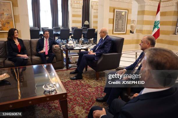 Ambassador to Lebanon Dorothy Shea attends the meeting between Amos Hochstein , US Special Presidential Coordinator for the Partnership for Global...