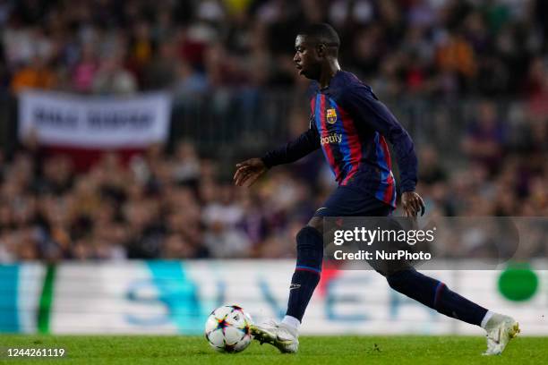 Ousmane Dembele right winger of Barcelona and France runs with the ball during the UEFA Champions League group C match between FC Barcelona and FC...