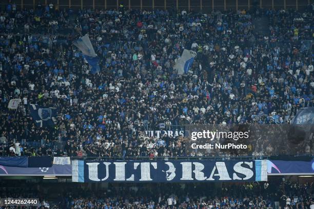 Napoli supporters fans during the UEFA Champions League match between SSC Napoli and Rangers FC at Stadio San Paolo Naples Italy on 26 October 2022.