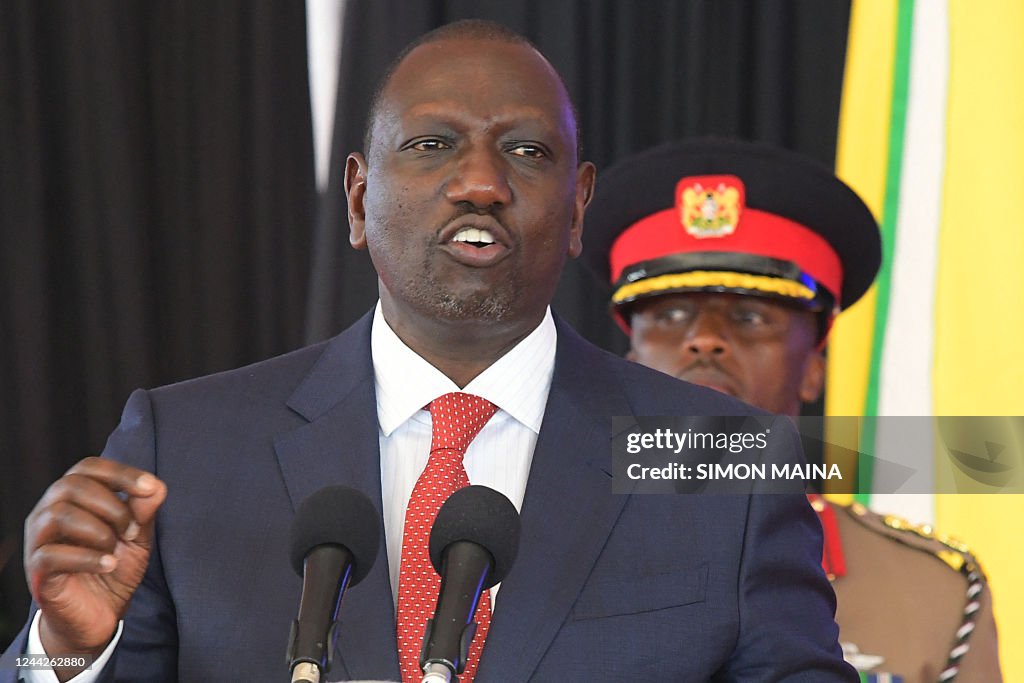 President Ruto Photo Kenya's President William Ruto, gestures as he speaks to his newly ...