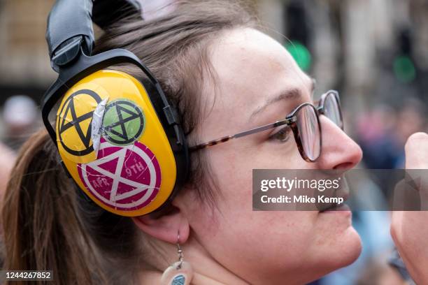 Protesters from the Extinction Rebellion group bring thousands into Westminster to say We cant afford this anymore as they protest outside Downing...