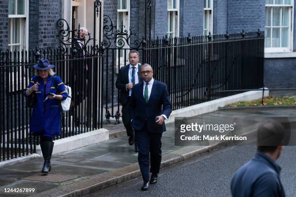 Vicky Ford , Minister for Development, and James Cleverly , Secretary of State for Foreign, Commonwealth and Development Affairs, leave 10 Downing...
