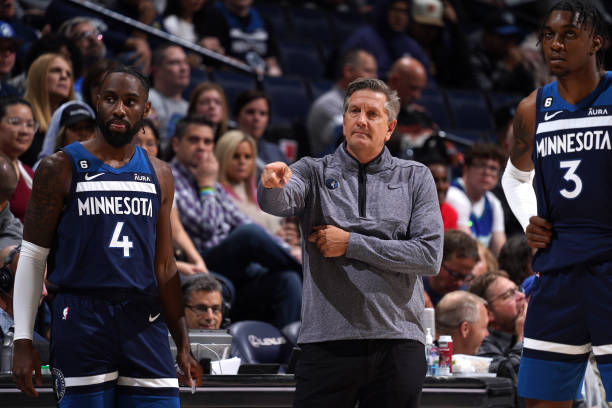 Head Coach Chris Finch of the Minnesota Timberwolves during the game against the San Antonio Spurs on October 26, 2022 at Target Center in...