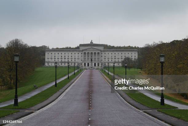General views of Stormont on October 27, 2022 in Belfast, Northern Ireland. The main political parties here have been unable to form a government...